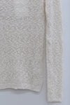 SWAYING/KNIT striped diagonal sleeve bottoming shirt SW23AW1T14 white